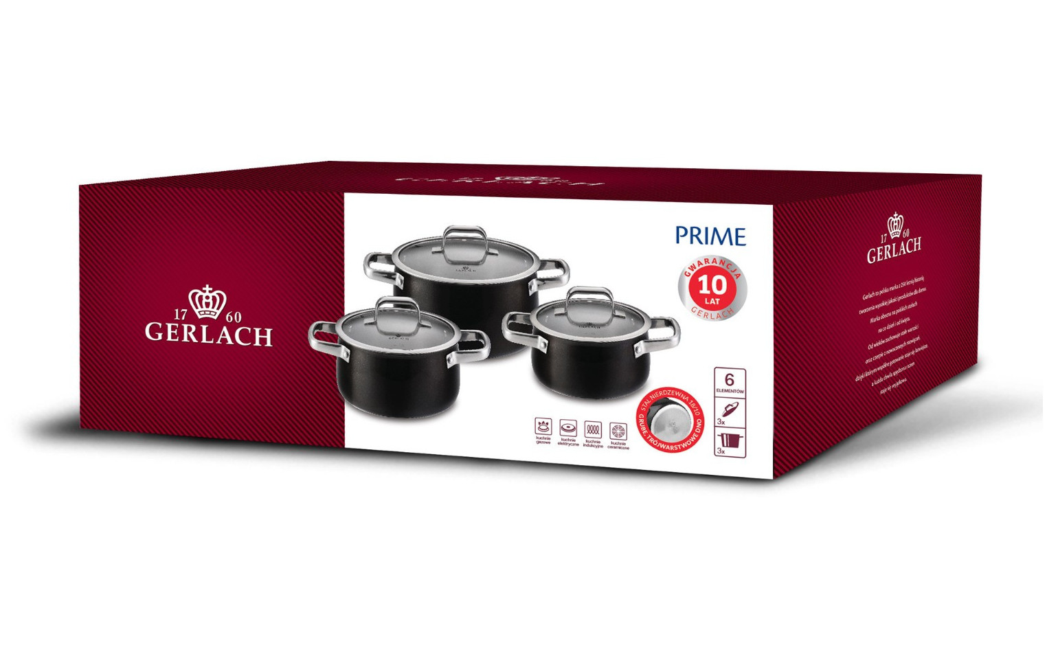 Zestaw garnków 6 el. PRIME