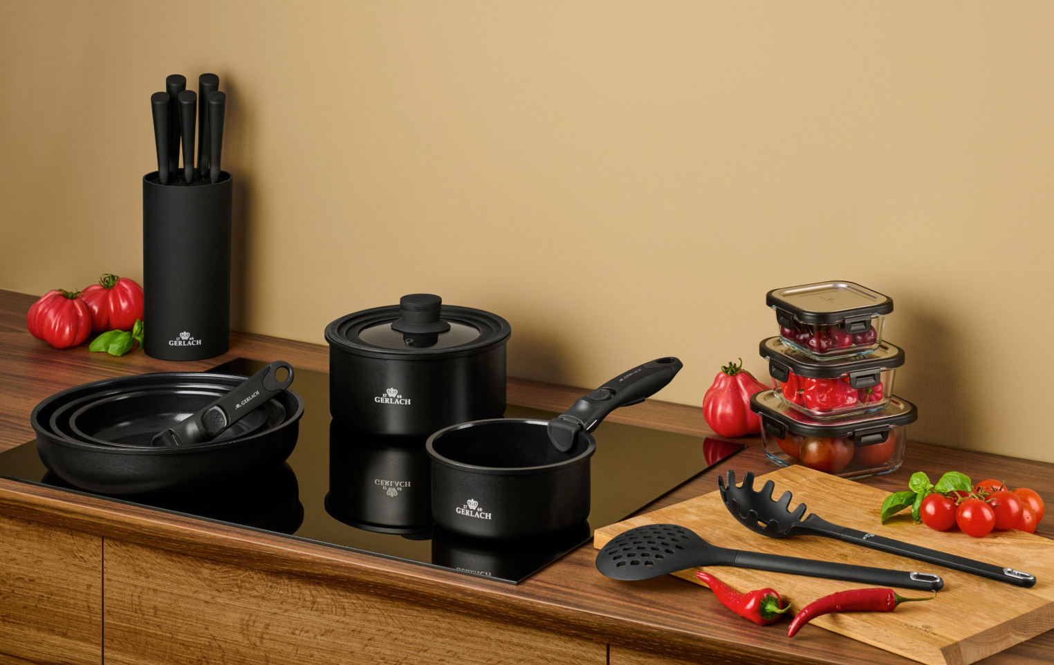 OUTLET - Zestaw noży w bloku SMART BLACK