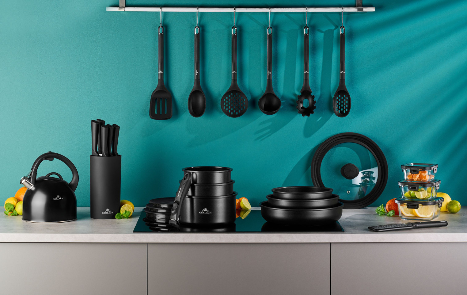 OUTLET - Zestaw noży w bloku SMART BLACK