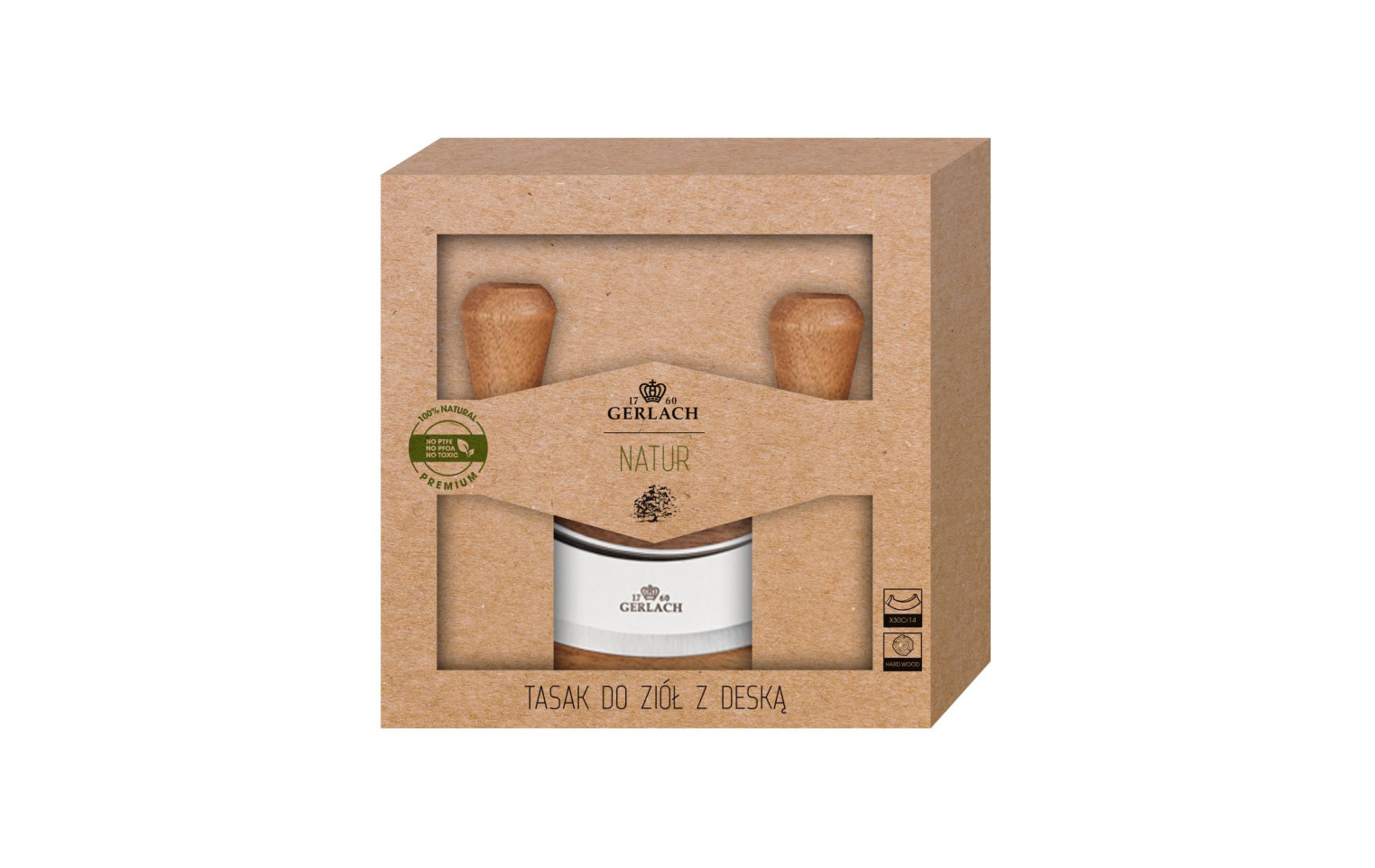 OUTLET - Tasak do ziół z deską NATUR