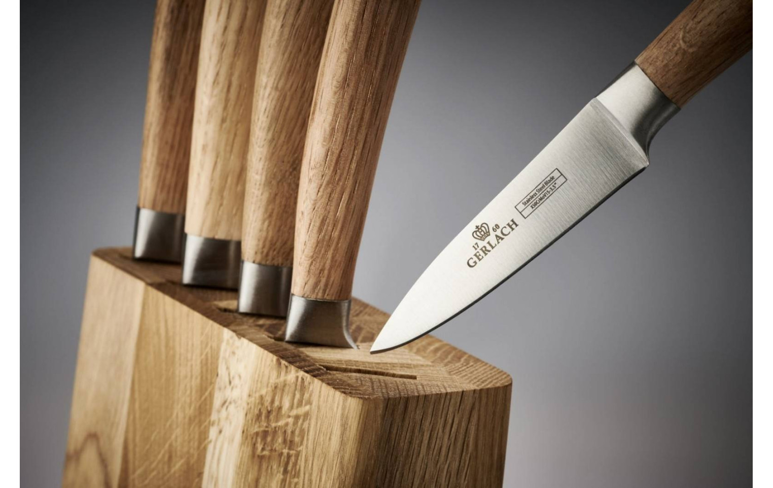 Zestaw noży w bloku + 2x garnek 24/28 cm + 3x patelnia 20/24/28cm NATUR