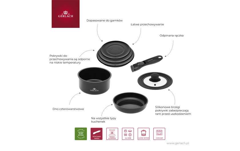 Zestaw naczyń 13 el. SMART