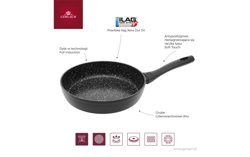 Patelnia GRANITEX 20 cm z powłoką ceramiczną