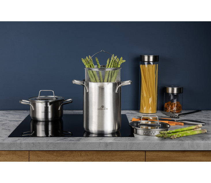 Garnek wysoki z sitkiem 3w1...