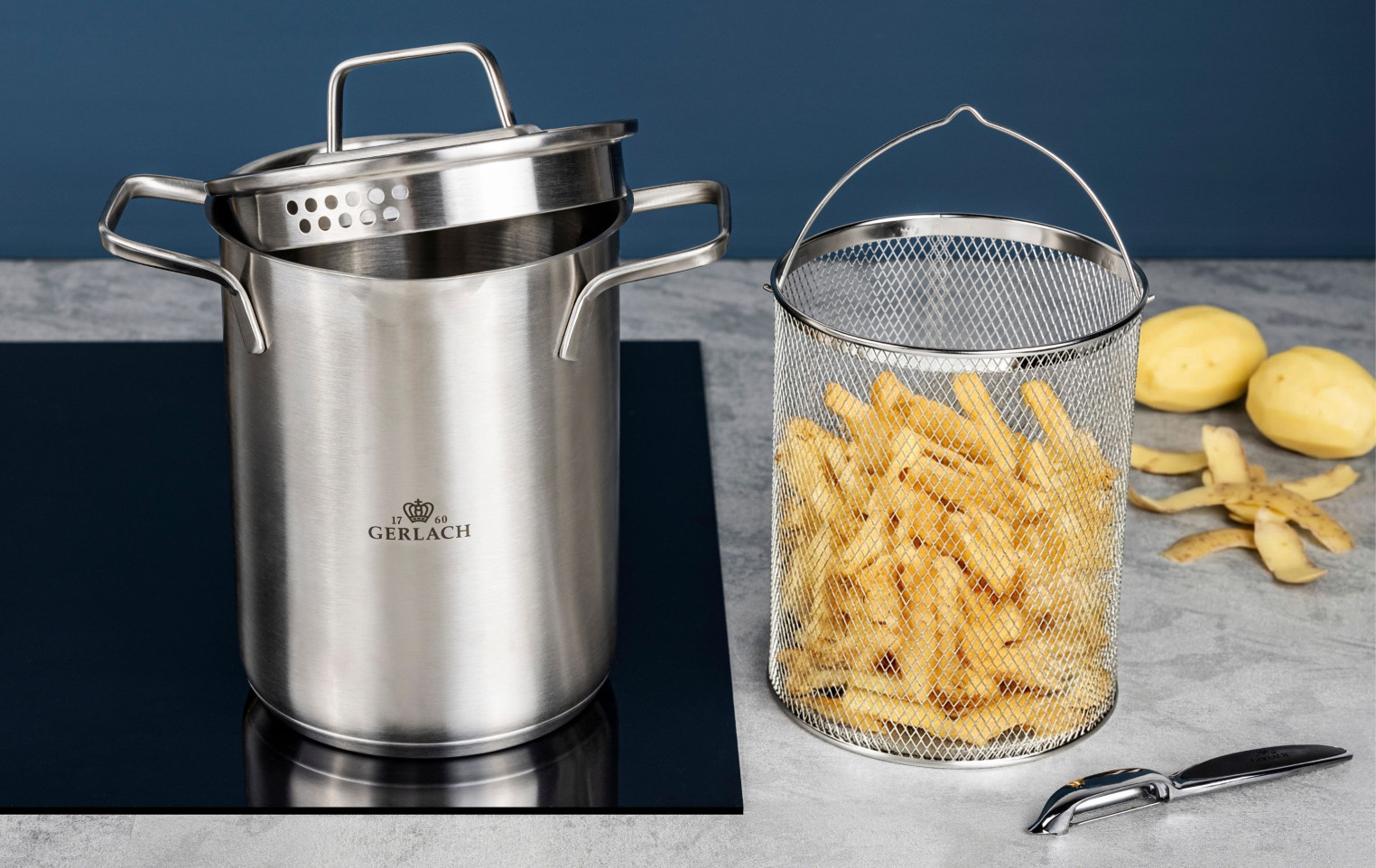 Garnek wysoki z sitkiem 3w1 AMBIENTE