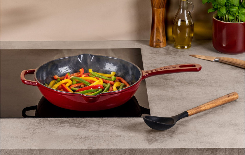 Patelnia żeliwna 28 cm NATUR IRON bordowy