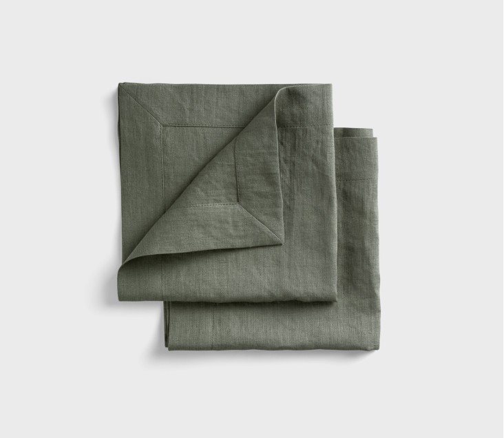 Lniane serwety 2 szt. NATUR oliwkowy 40x40cm