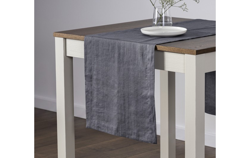 Lniany bieżnik PRESTIGE szary 40x160cm