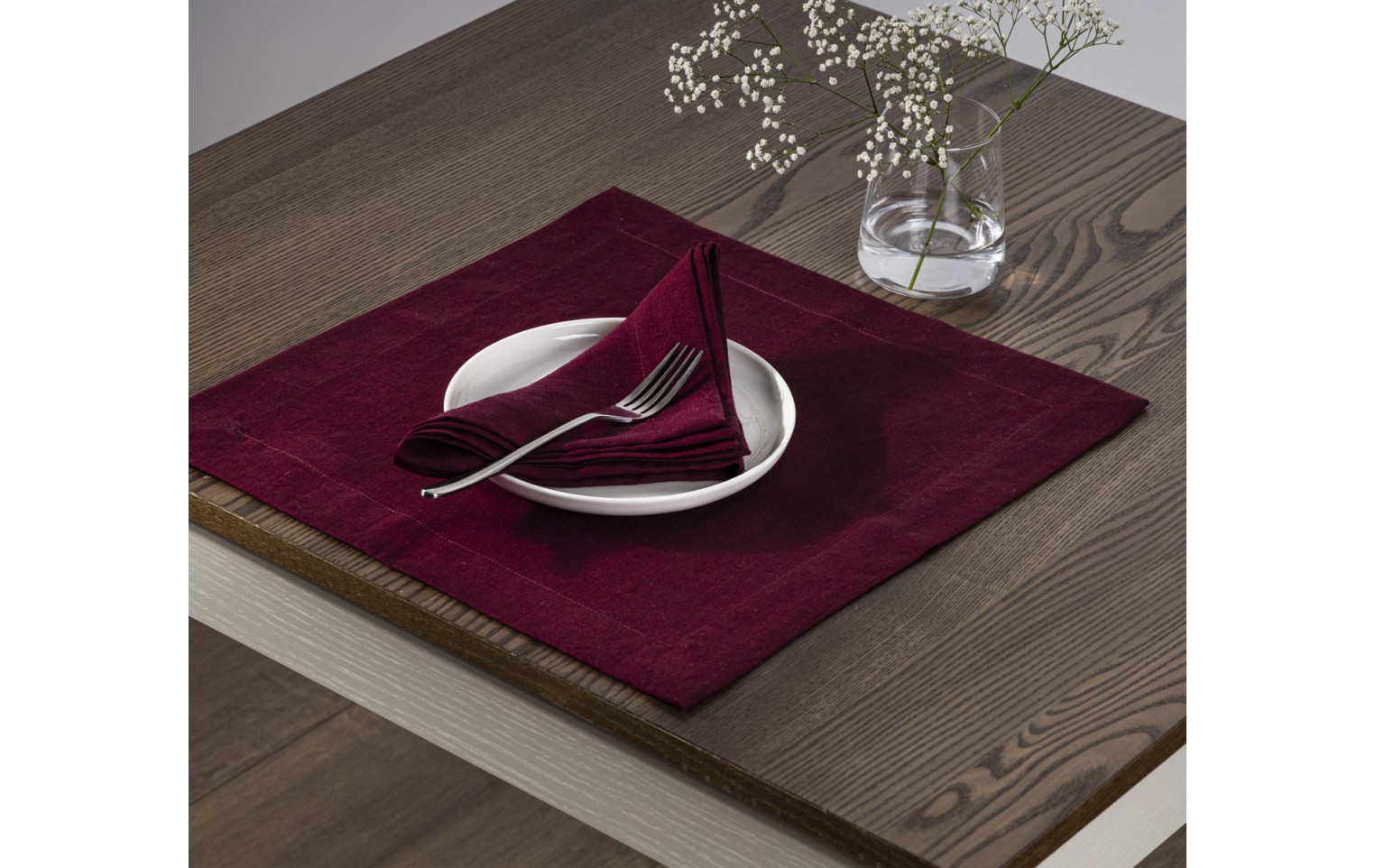 Lniane serwety 2 szt. PRESTIGE bordowy 40x40cm