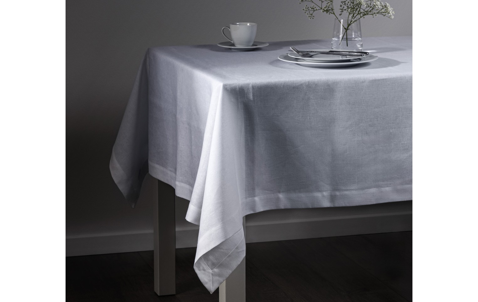 Lniany obrus PRESTIGE biały 138x250cm