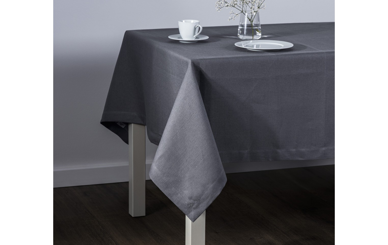 Lniany obrus PRESTIGE szary 138x250cm