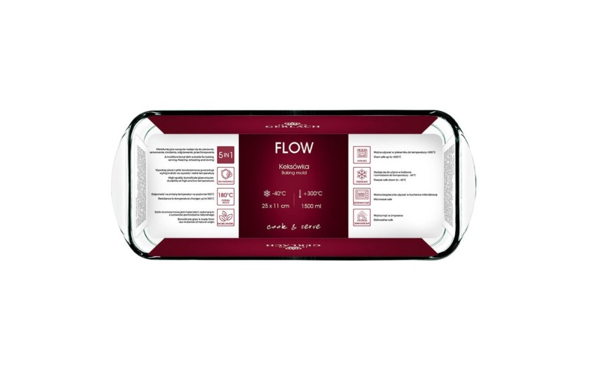 Zestaw Keksówka żaroodporna FLOW + Żaroodporna forma do tarty FLOW