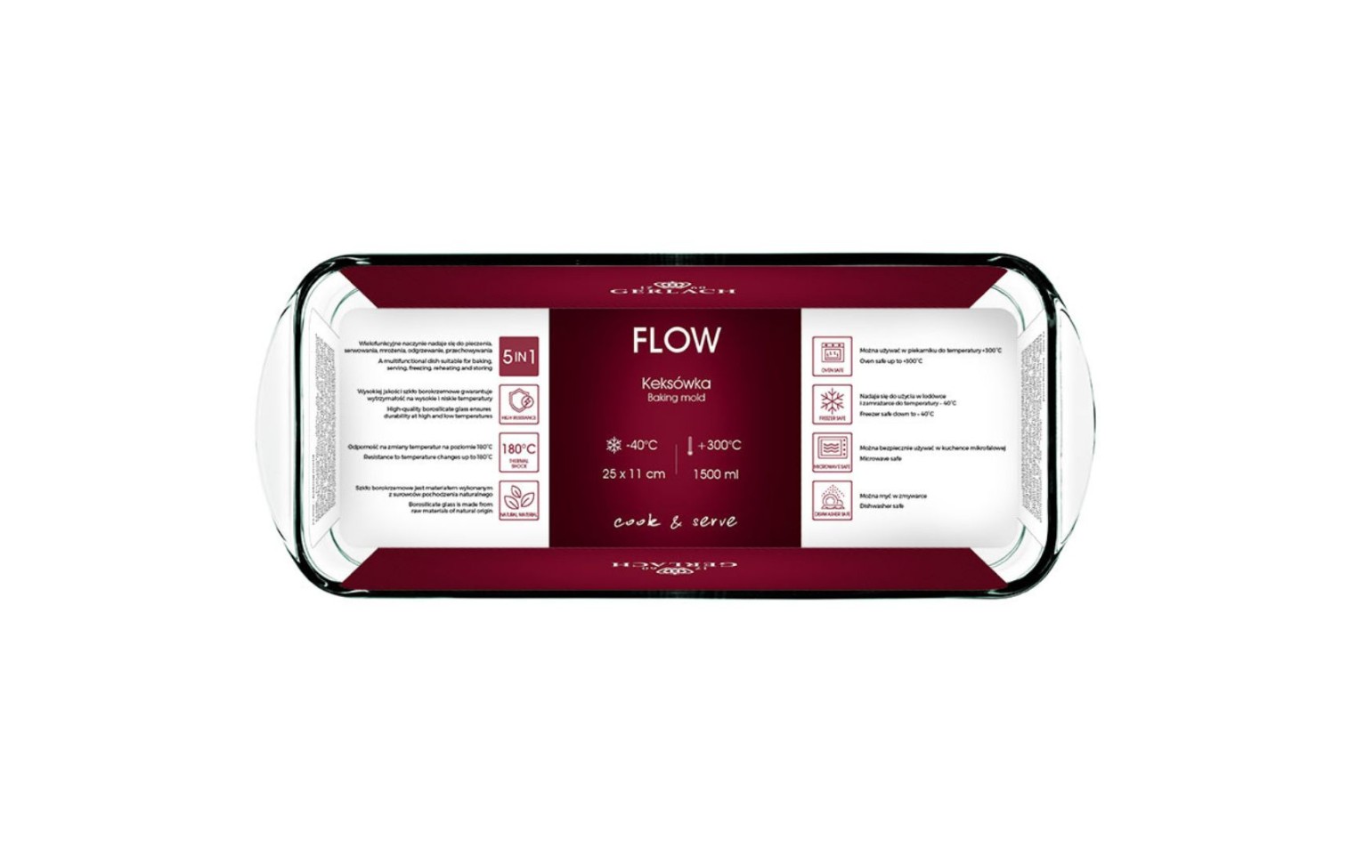 Zestaw Keksówka żaroodporna FLOW + Żaroodporna forma do tarty FLOW