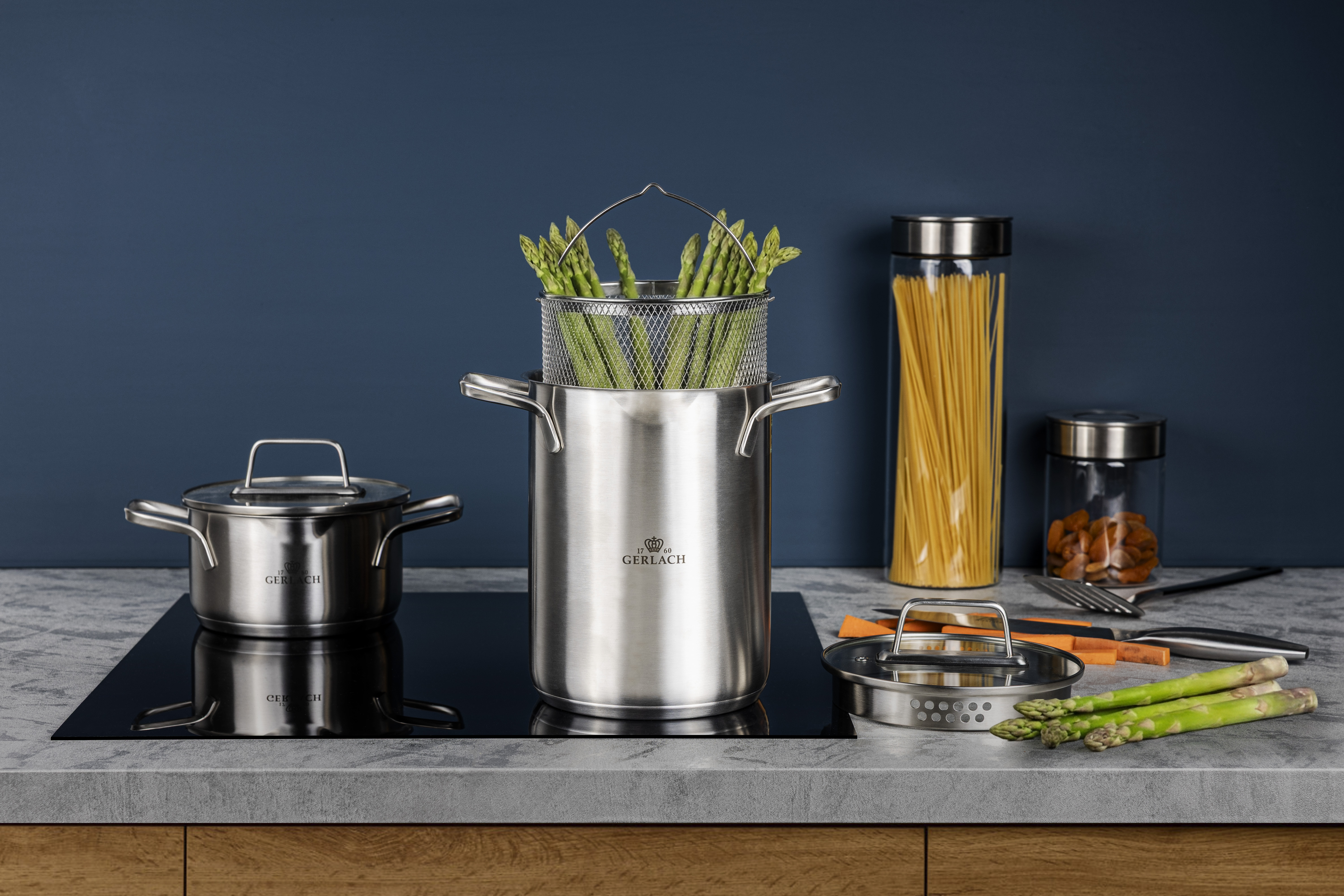 Garnek uniwersalny 3w1 z sitkiem do szparagów i warzyw