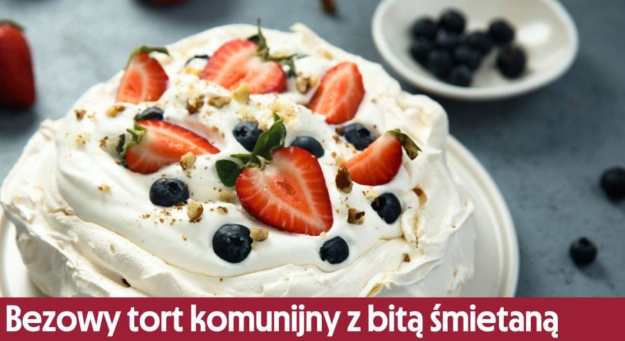 Bezowy tort komunijny z bitą śmietaną – jak go przygotować?