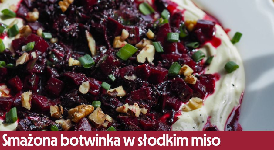Smażona botwinka w słodkim miso na kremie z pieczonego czosnku – idealne na kanapki!