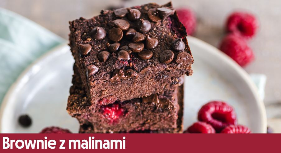 Brownie z malinami – przepis na ciasto