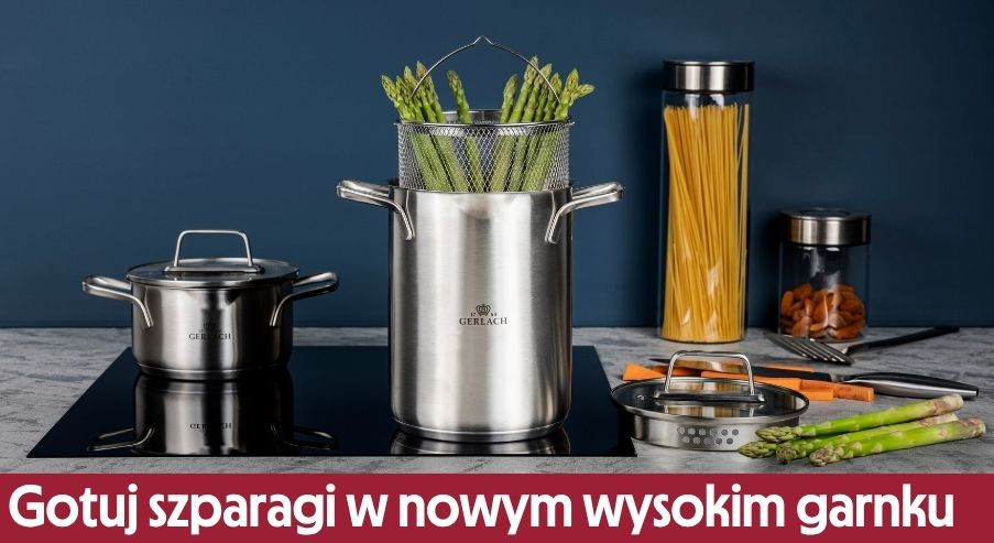 Gotuj szparagi w nowym wysokim garnku z sitkiem 3w1 AMBIENTE!