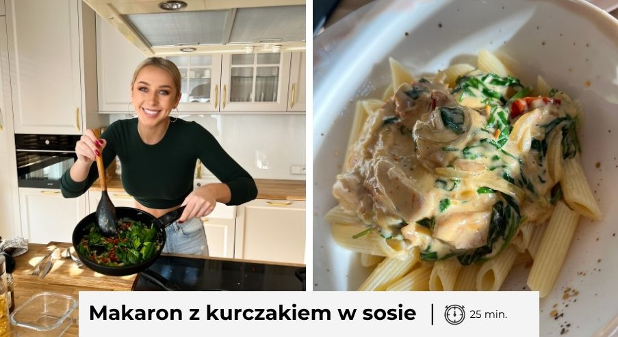 Przepis na makaron z kurczakiem w sosie mascarpone