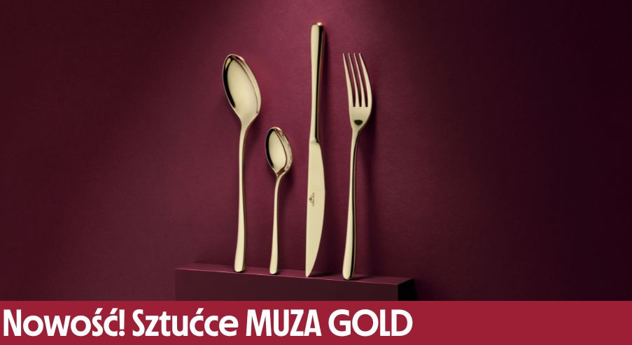 Nowość! Sztućce MUZA GOLD – piękno szampańskiego złota