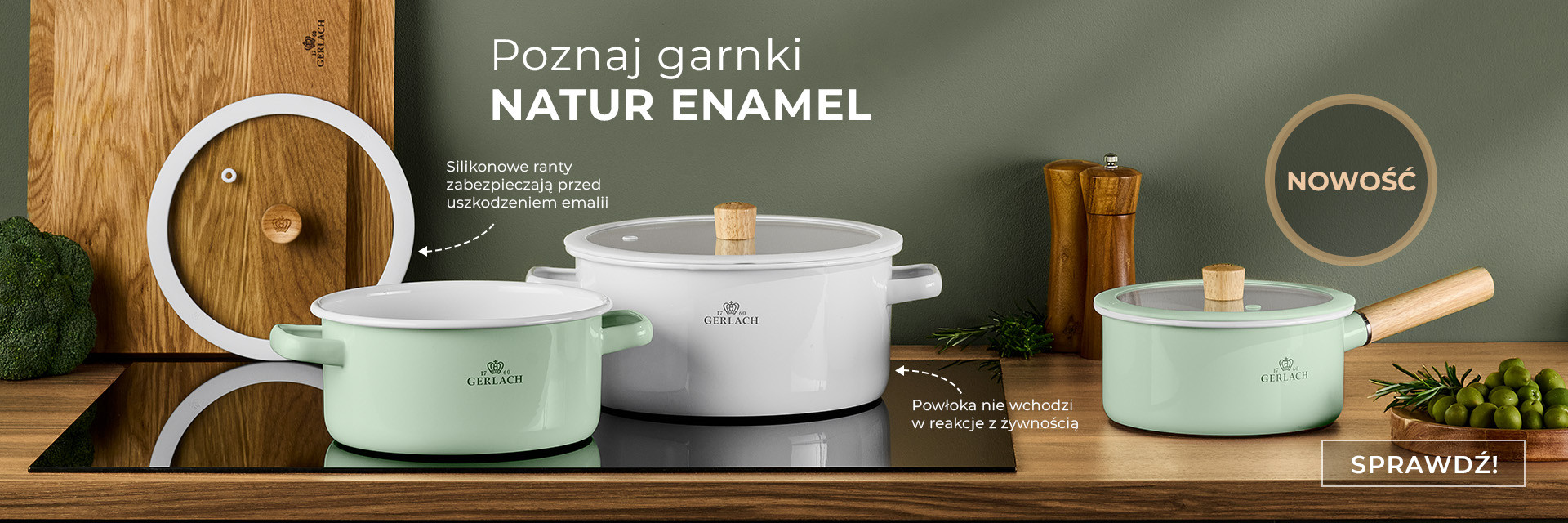 NOWOŚĆ - garnki emaliowane Gerlach NATUR ENAMEL